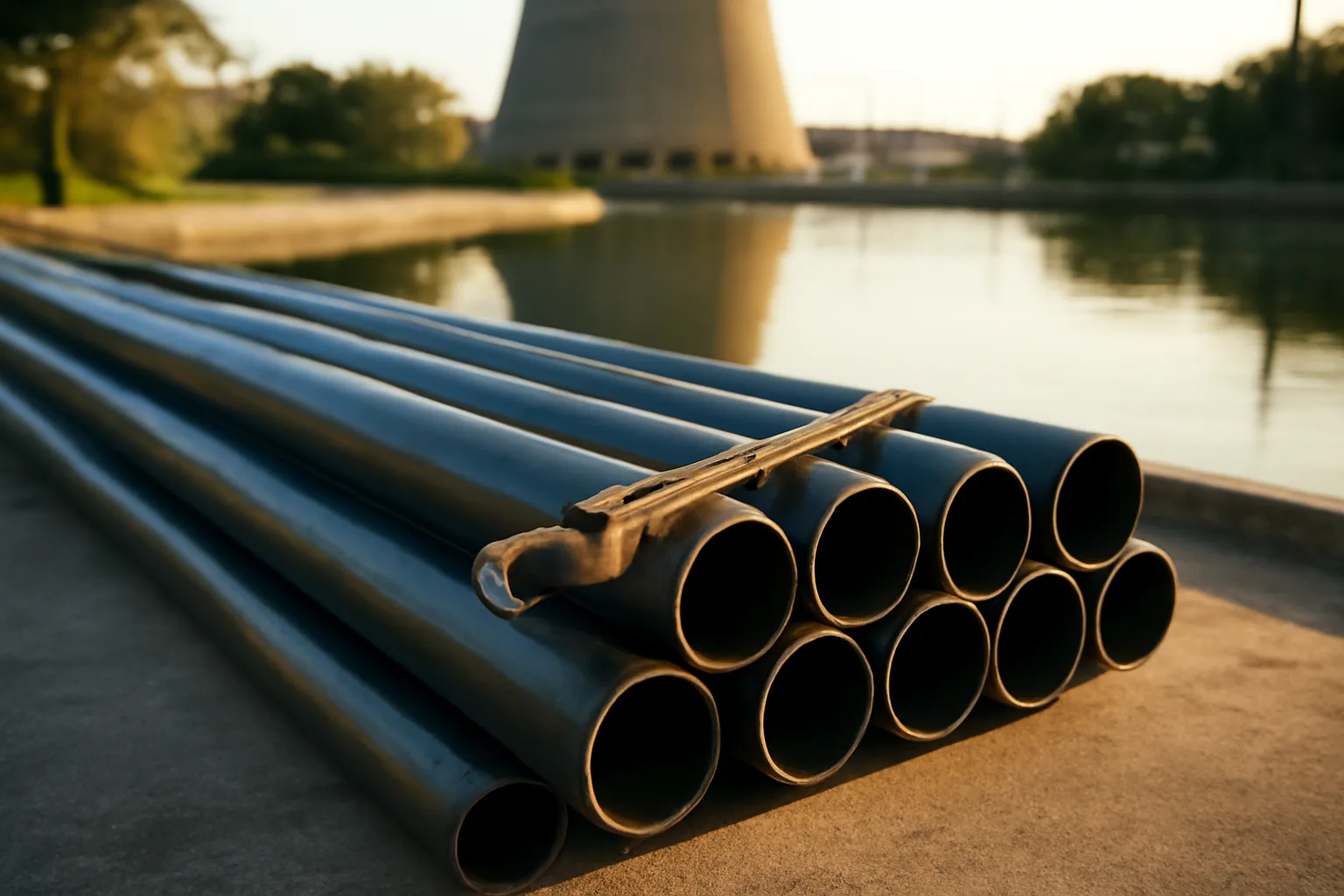 Pipefitter wrench on black steel pipe at a Florida plant